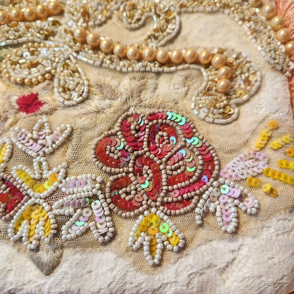 ANTICA SANTORIA Cloth, Lace & Pearls Handbag Shoulder Bag New w/Tag - Picture 6 of 12